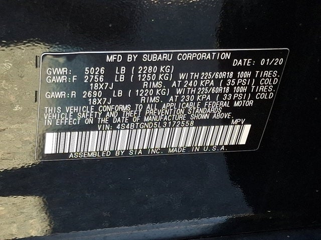 2020 Subaru Outback Limited XT