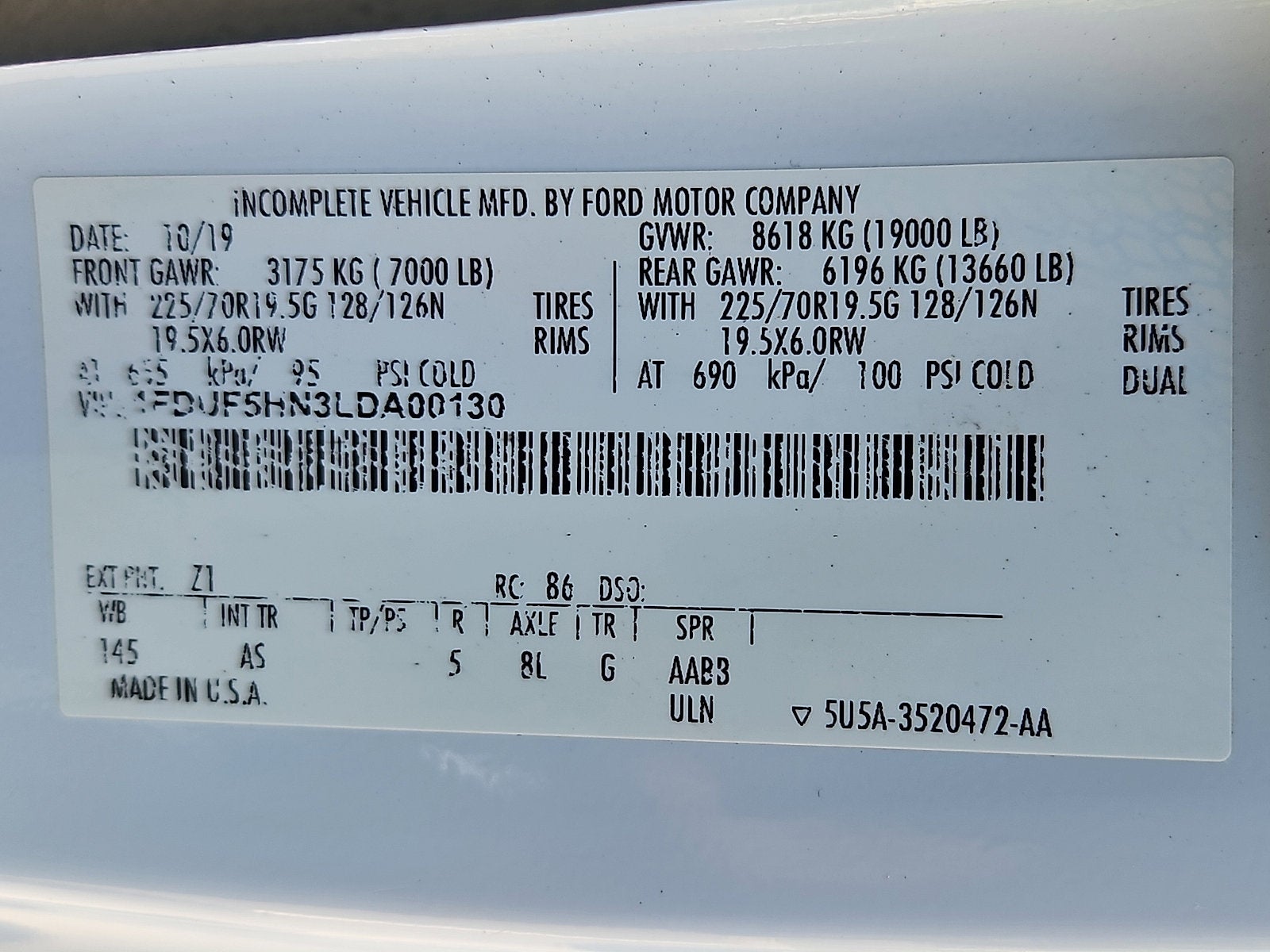 2020 Ford F-550 Chassis Cab XL