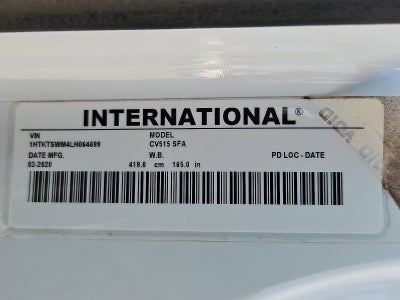 2020 International Dump Truck 4x4 Base