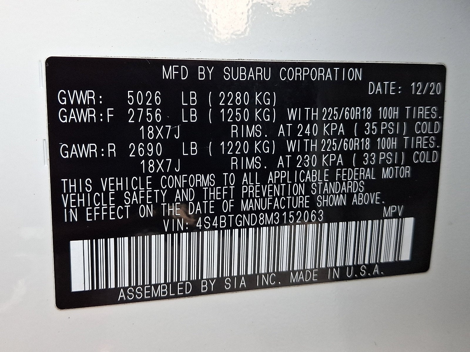 2021 Subaru Outback Limited XT