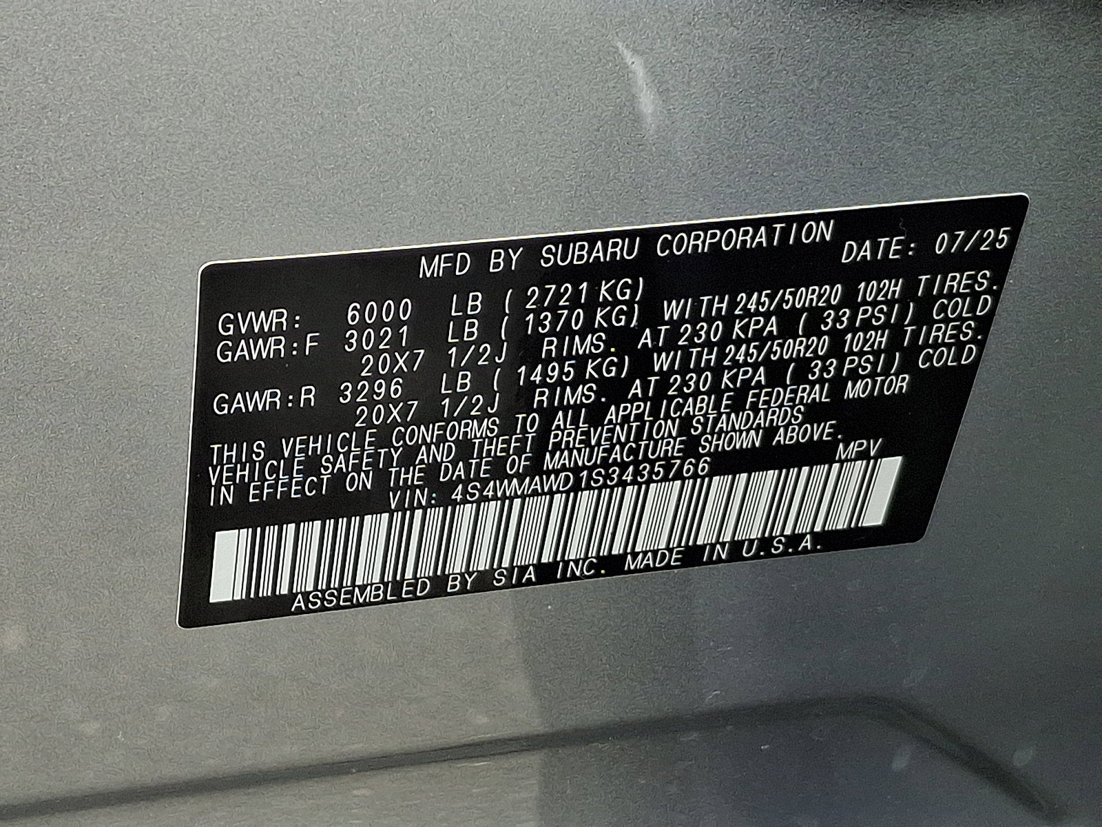 2025 Subaru Ascent Onyx Edition Touring